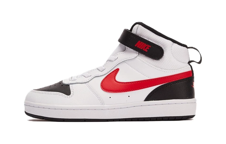 Size 11.5 (PS) - Nike Court Borough 2 Mid White Black University Red