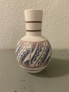 Vintage R. Gonza Keramik Mexikanische Vase Gedecktes Rosa & Lavendel TONALA Design 1990er - Bild 1 von 6