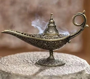 Incense Burner Metal Antique Style Lamp Arabic Candle Bakhoor Holder Home Decors - Picture 1 of 16