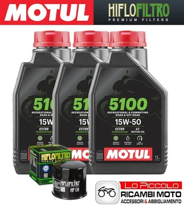 Cutting Kit 3 OIL [MOTUL] 5100 15w50 + FILTER Suzuki SV 650 S 2005 2006 2007 - Image 1 of 4
