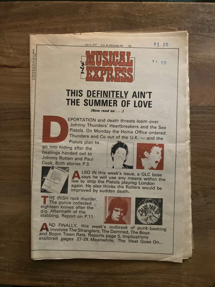 7/9/77 issue NEW MUSICAL EXPRESS magazine SEX PISTOLS cover  Little Steven - Image 1 of 1