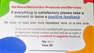 Tarjetas de agradecimiento del vendedor de eBay juegos de notas de tu pedido de compra 100 Foto 1 de 3