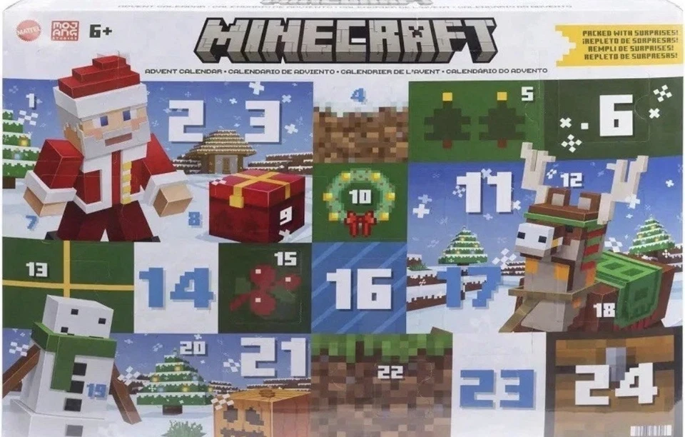 Mattel Minecraft Calendario de Adviento Ultra Raro Coleccionista Artículo 24 Figuras Foto 1 de 1