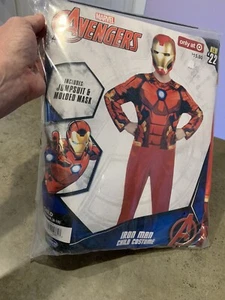 Marvel Avengers Iron Man Muscle Cosplay Halloween Costume Suite & Mask M 8-10 - Picture 1 of 7