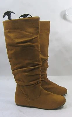 nova Bota Feminina Tan Flat Slouch Joelho Tamanho 9 - Imagem 1 de 4