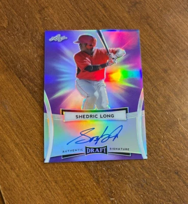 Shedric Long 2017 Leaf Draft Purple Prismatic Auto BA-SL1 Mariners Rockers /15 - Image 1 of 2