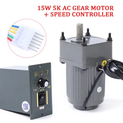 110V Gear AC Motor Reduction Gearbox w/ Speed Controller Single-phase 270RPM/min - Image 1 of 4