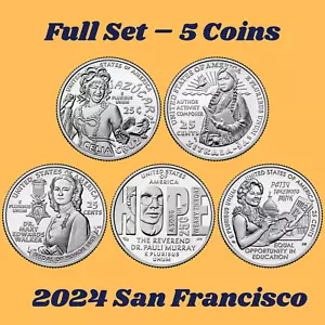 💰2024 S American Women Quarters - Full Set 2024 of 5 coins - UNC - US Mint - Picture 1 of 7
