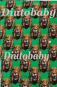 Green Traditional Nigerian Igbo Wedding Isiagu Lion Head Feni Fabric.By The Yrd - Picture 1 of 8