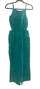 Cat & Jack Girls' Sleeveless Printed Side Cutout Jumpsuit Sea Foam Green XL - Picture 1 of 9