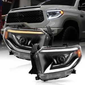 For 2014-2021 Toyota Tundra LED DRL Switchback Turn Signal Projector Headlights - Picture 1 of 7