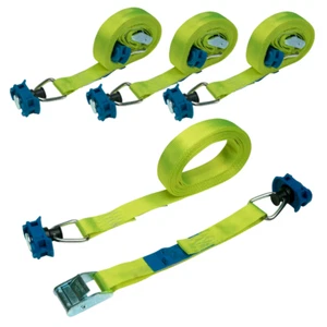 4 x 2 tlg. Spanngurt mit Klemmschloss Klemmschlossgurt neongelb 175 daN 4 m - Bild 1 von 8