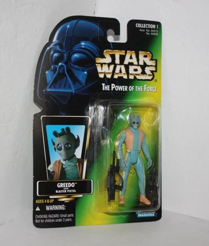 Vintage 1996 Kenner Star Wars The Power of the Force Greedo Action Figure NEW Cover