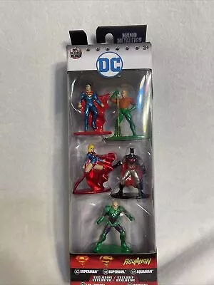 Paquete de 5 figuras de metal Nano DC Superman Supergirl Aquaman Lex Luther Batman nuevo en caja Foto 1 de 4