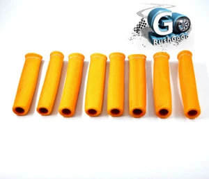 8pcs 1200° Universal Spark Plug Wire Protector Sleeve Heat Shield Cover Orange - Picture 1 of 6