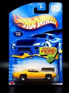 2002 Hot Wheels '71 Plymouth GTX #116 Yellow (Race & Win) - Picture 1 of 6