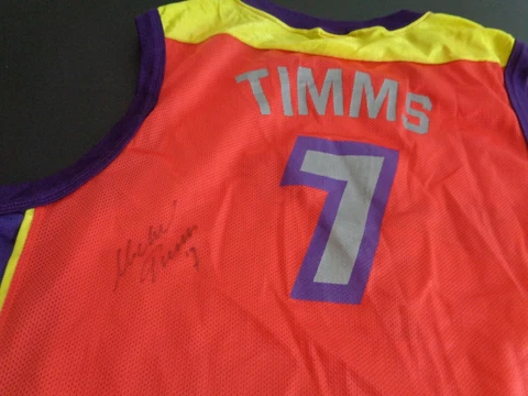 MICHELLE TIMMS Phoenix MERCURY Basketball SIGNED Champion WNBA Jersey M Vintage Cover