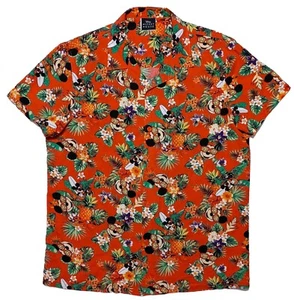 DISNEY Mickey Mouse Hawaiian Shirt Red Green Floral Surf Sunglasses Medium M - Picture 1 of 7
