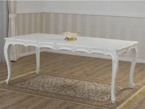 Tavolo Nathalie stile Shabby Chic rettangolare bianco anticato cm 165 x 85 - Foto 1 di 4