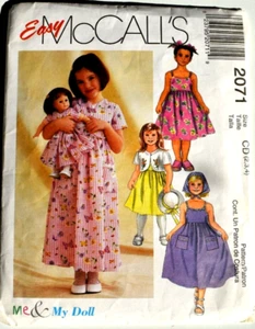 MCCALLS PATTERN 2071 DRESSES JACKET GIRLS SIZES 2 3 4 + 18" DOLL PARTIALLY CUT - Picture 1 of 2