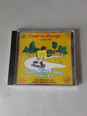 Curious George Reads, Writes & Spells for Grades 1-2 (1998 Windows/Mac CD-ROM) - Image 1 of 2