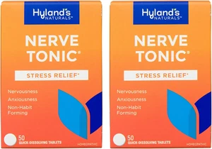 Hyland's Nerve Tonic Stress Relief Tablets Natural Relief of Restlessness 2 Pack - Picture 1 of 4