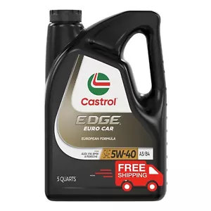 Castrol EDGE Euro 5W-40 A3/B4 Advanced Full Synthetic Motor Oil, 5 Quarts - Picture 1 of 10