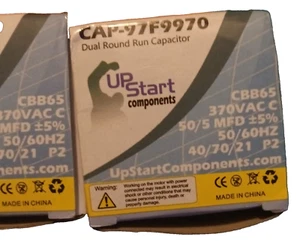 [2x] Upstart components part number CAP -97F938 dual run capacitor CBB65 440VacC - Picture 1 of 4