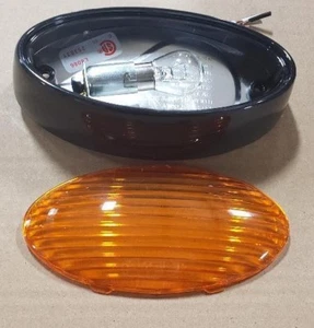 RV/Camper/Trailer -Oval Porch/Utility Light, Black Base, Amber Lens Included - Picture 1 of 3