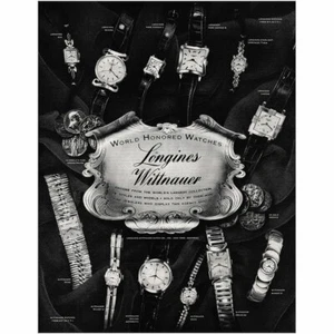1952 Longines: World Honored Watches Vintage Print Ad - Picture 1 of 1