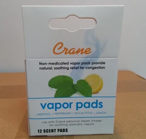 Crane Vapor Pads 12 Pack Menthol Eucalyptus Lemon Peppermint - Use With EE-5948 - Picture 1 of 5