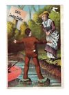 C1890 Trade Card Saul Leading Clothier, Man Helping Woman In Boat