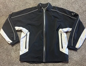 Foot Joy Dry Mens Jacket Size Large Heavy Windbreaker Tour Collection Black - Picture 1 of 12