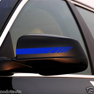 Calcomanías de coche rayas reflectantes azul espejo retrovisor motor pegatinas de vinilo CF751 2 un. - Imagen 1 de 3