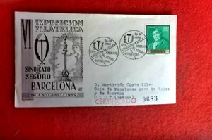 SPAIN  1959 PHILATELIC EXHIBITION COVER WITH SPECIAL POSTMARK ADDRESSED CERTIFIE - Bild 1 von 1