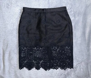 Dolce & Gabbana Lace Black Cotton Viscose Pencil Skirt Size 44 - Picture 1 of 13
