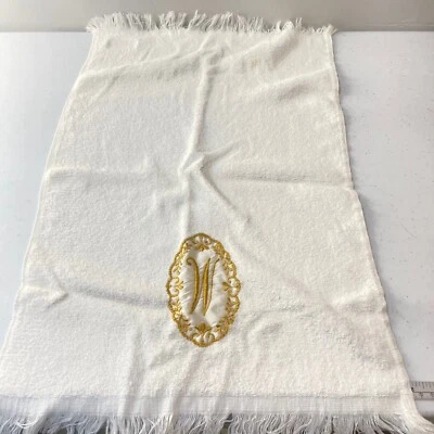 De colección Martex Toalla de Mano Blanca W Monograma Mezcla EE. UU. Foto 1 de 4