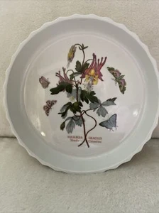 PORTMEIRON Botanic Garden AQUILEGIA Slender Columbine 8" Round QUICHE FLAN Dish - Picture 1 of 15