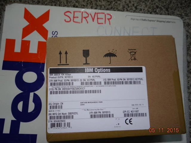 90Y8913 IBM / LENOVO 300GB 10K 2.5" 6Gbps SAS SED HDD 90Y8917 / 90Y8914 - Image 1 of 1