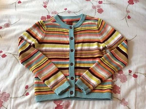Girl Missoni for Target Color striped Baby blue gold cardigan sweater Large - Picture 1 of 3