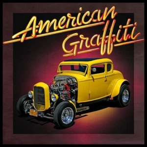T-shirt American Graffiti Classic Street Rod (E-1) nera 100% cotone - Foto 1 di 3