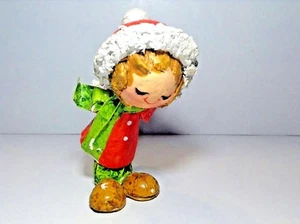 RARE=VTG=UNIQUE-HANDMADE=PAPER MACHE CONSTRUCTION= A BOY AS DRESSED SANTAW/GIFTS - Imagen 1 de 4