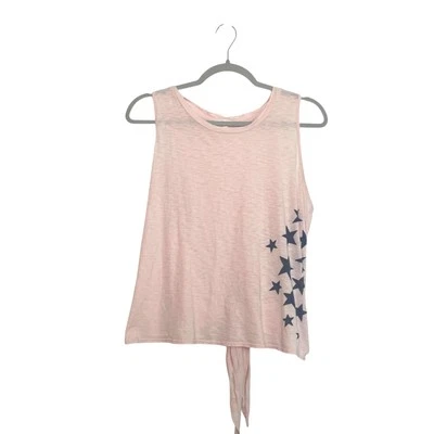 Sundry Star Print Crossover Tie Back Tank Top Size 2/Medium Pink Boho Festival  - Image 1 of 4