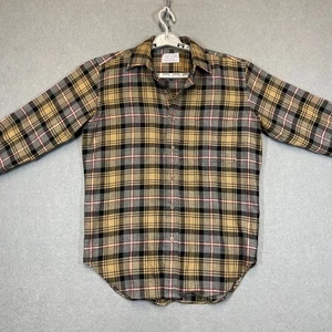 Camisa de Franela Viyella De Colección Para Hombres Pequeña Marrón Lana Escocia Norm Thompson Hecha en EE. UU. - Imagen 1 de 10