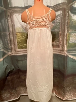 Antiguo camisón eduardiano años 20 crochet top algodón, chemise grande Foto 1 de 4