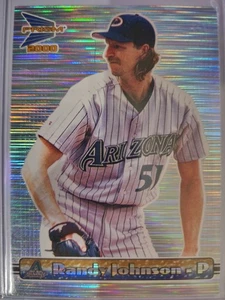2000 PACIFIC PRISM TINSEL SILVER RARE HOBBY PARALLEL #8 RANDY JOHNSON HOF - Bild 1 von 2