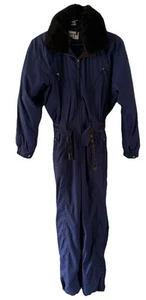 Vintage Retro Obermeyer Petite Women’s Sz 8 Insulated Ski Suit Blue Snowsuit - Picture 1 of 6