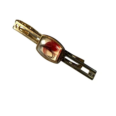 Clip de corbata Anson de colección pesca real mosca bajo cristal años 50 deportista pescador barra Foto 1 de 4