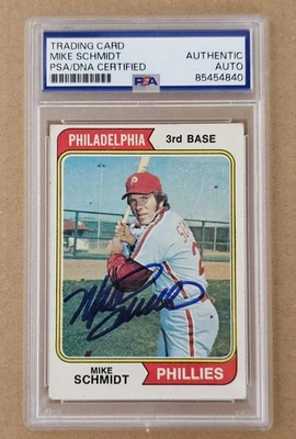 Mike Schmidt 1974 Topps 2nd Year Signed Card #283 Auto PSA/DNA Phillies - Image 1 of 2