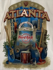 Hard Rock Cafe Shirt Mens XL Atlanta Logo Tourist white Souvenir love all - Picture 1 of 6